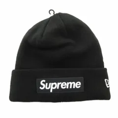 シュプリーム SUPREME × NEW ERA タグ付き Box Logo Beanie ニット帽 ニットキャップ ビーニー 黒 ブラック G2908242021 /FF