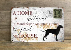 【Montenegrin Mountain Hound/モンテネグロ・マウンテン・ハウン】 メタルプレート メッセージ 犬 雑貨 グッズ アート ポスター おしゃれ インテリア 壁飾り アンティーク風 310