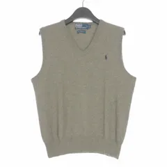 ポロ バイ ラルフローレン Polo by Ralph Lauren ポニー刺繍 Vネック ニットベスト セーター L グレー 国内正規
