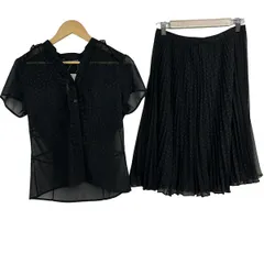 LAURAASHLEY(ローラアシュレイ) スカートセットアップ レディース 黒×ブルー フリル/プリーツ