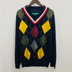 【40%OFF】TOMMY HILFIGER Tommy Filfiger トミーヒルフィガー ゴルフ メンズ THMA968 セーター アーガイル柄 ホットレイ HotRay 遠赤外線 ダイナホット ゴルフウェア ネイビー XLサイズ 定価16,500円