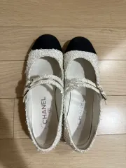 シャネル 24ss ツートン ツイード グリッター メリージェーン