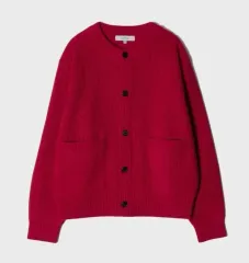 48 ファーストフロア ラウンドネックカーディガン VIVID RED