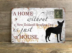 【New Zealand Heading Dog/ニュージーランド・ヘディング・ドッグ】 メタルプレート メッセージ 犬 雑貨 グッズ アート ポスター おしゃれ インテリア 壁飾り アンティーク風 320