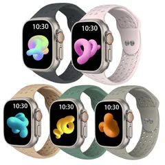 5本セットApple Watch バンドコンパチブル アップルウォッチ バンド、シリコン製スポーツバンド38mm 40mm 41mm 42mm 44mm 45mm 49mm、Apple Watch Ultra Series 8/7/6/5/4/3/2/1/SE