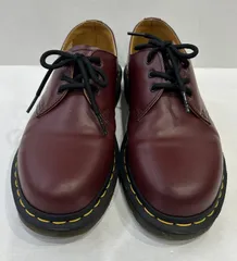中古 使用感有 ドクターマーチン ３ホール UK6 25㎝ CHERRY RED DR. MARTENS ローカット ブーツ 【S0393-001】〇 268