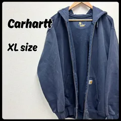 Carhartt カーハート ジップアップパーカー ネイビー XLサイズ ネイビー 古着 メンズ