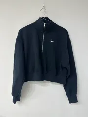 ナイキ ハーフジップアップ クロップド ブラック m