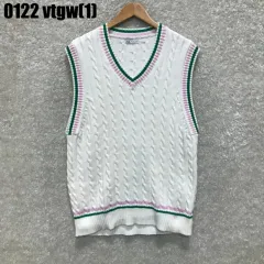 ザラ 白 ケーブル ニット ベスト L