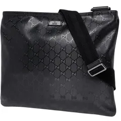 グッチ GUCCI GGインプリメ ショルダーバッグ GG柄 斜め掛け ショルダーバッグ コーティングキャンバス ブラック 201446 レディース 【中古】