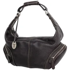 トッズ TOD’S ロゴ ショルダーバッグ ワンショルダー ショルダーバッグ レザー ブラウン レディース 【中古】