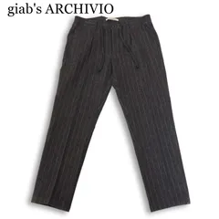 美品★ giab's ARCHIVIO ジャブスアルキヴィオ 【MASACCIO/TYPE A】秋冬 ウール ストライプ イージー パンツ Sz.42　メンズ