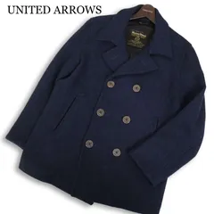 UNITED ARROWS ユナイテッドアローズ ハリスツイード★100周年記念 ヘリンボーン ツイード Pコート ピーコート Sz.L　メンズ