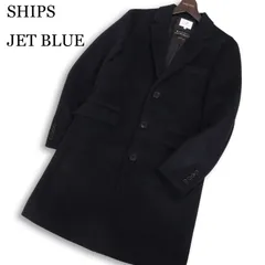 SHIPS JET BLUE シップス 秋冬 FUTURE MELTON★ メルトン ウール チェスター コート Sz.S メンズ 紺のサムネイル