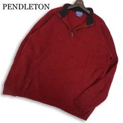PENDLETON ペンドルトン 秋冬 シェットランドウール100%★ ハーフジップ ニット セーター Sz.XXL メンズ 大きいサイズのサムネイル