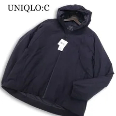【新品 25AW】 UNIQLO:C ユニクロC 秋冬★ パフテック パーカ+ 中綿 ジャケット ブルゾン Sz.XXL メンズ 紺 大きいサイズ