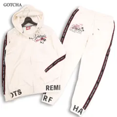 23AW★ GOTCHA ガッチャ 通年 ロゴ刺繍★ スウェット パーカー & パンツ 上下セットアップ Sz.M　メンズ 白 サーフ