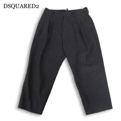 DSQUARED2 ディースクエアード 秋冬 タック入り★ フランネル ウール アンクル スラックス パンツ Sz.44　メンズ グレーのサムネイル