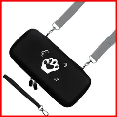 HIGHAWK Switch収納 Nintendo Switch用ケース ショルダー 保護 カバー 防水 猫肉球 可愛い 防塵 耐衝撃 ニンテンドー用 任天堂スイッチ カード収納（Switch専用・ブラック）