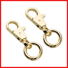 [FUSSED] 2個セット ナスカン 二重リング キーホルダー 回転フック 金具 パーツ キーリング シルバー キーホルダーパーツ アクセサリーパーツ 手作り 手芸用品 ジュエリー 素材 DIY材料 丸カン付き