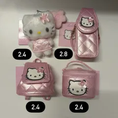 サンリオ hello kitty(ハローキティ) キルト リップ バックパック アクセサリー ケース ポーチ マスコット キーホルダー