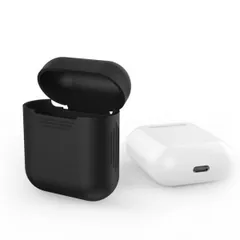 Airpods Airpods2 シリコン ケース カバー ブラック 黒 充電可能 エアポッズ エアーポッズ エアポッド エアーポッド 第2世代