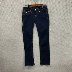 トゥルーレリジョン レインボー ビリー ゴールドストレッチ デニム ズボン 24インチ A05001