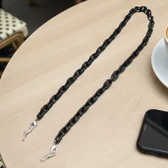 メガネチェーン ブラック マスクチェーンにも ネックレス風 おしゃれ 大人カジュアル