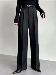 【数量限定　新品タグ付】ストレッチミックスツイルダブルタック ワイドパンツ