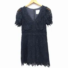 ローズブリット rosebullet ワンピース パーティードレス 膝丈 レース 花柄 半袖 Vネック 1 チャコール 灰 /HT23