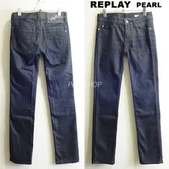 REPLAY　リプレイ　PEARL　W69cm / W26 / M　ボーイズスリムフィットデニム　ストレッチ　ブラック コーティング　 黒　レディース