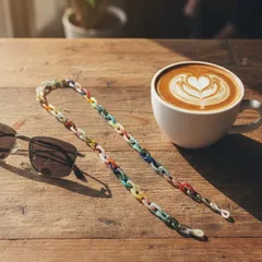 メガネチェーン ミックスカラー マスクチェーンにも ネックレス風 おしゃれ 大人カジュアル