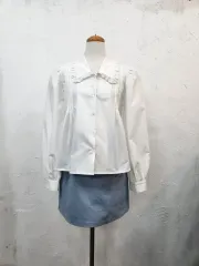 新品 レース カラー ホワイト ブラウスF