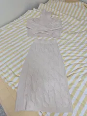 ニット ケーブル編み スカート セット