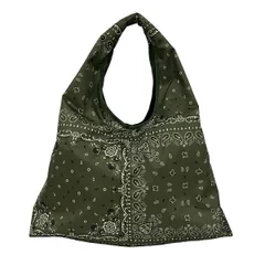 LESPORTSAC(レスポートサック) ショルダーバッグ - カーキ×黒×白 ペイズリー柄