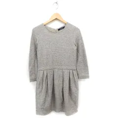 マカフィー MACPHEE トゥモローランド タック フレア ワンピース 長袖 ひざ丈 コットン 綿 38 グレー 灰 /FT16