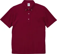 ユナイテッドアスレ UnitedAthle スペシャルドライカノコポロシャツ ボタンダウン、ポケット付キ   202301 72 バーガンディ