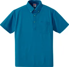ユナイテッドアスレ UnitedAthle 【男女兼用 トレーニングウェア】 4.1オンス ドライアスレチックポロシャツ ボタンダウン・ポケット付  XS～XL  592101 538 ターコイズブルー