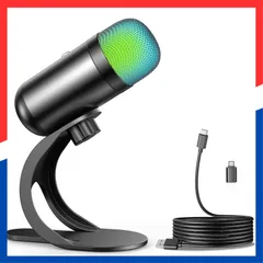 【特価商品】高感度 スタンド USB 卓上 無・全指向性 パソコンマイク usb ワンタッチミュート プラグアンドプレイ 360全方向集音 小型 PCマイク 有線タイプ ゲーミング・テレワーク・会議用・配信用 録音・ゲーム実況・ボイズチャット PS4・5 S