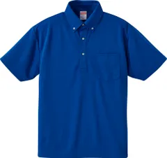 ユナイテッドアスレ UnitedAthle 【男女兼用 トレーニングウェア】 4.1オンス ドライアスレチックポロシャツ ボタンダウン・ポケット付  XS～XL  592101 84 コバルトブルー