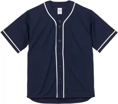 ユナイテッドアスレ UnitedAthle 4.1 オンス ドライアスレチック ベースボールシャツ  598201 4001 ネイビー/ホワイト