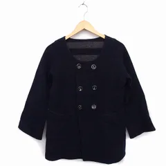 ジュエルチェンジズ Jewel Changes アローズ ノーカラー コート ジャケット アウター ショート ウール混 リバーシブル 38 紺 ネイビー /NT11