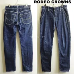 RODEO CROWNS　ロデオクラウンズ　テーパードデニム　W80cm / W27 / L　ストレッチ　ダークブルー　レディース　日本製