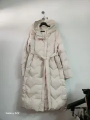 アイボリー ロング フード ダウン コート