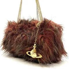 【美品】Vivienne Westwood ヴィヴィアンウエストウッド ショルダーバッグ ハンドバッグ トートバッグ チェーンファー ブラウン ORB オーブチャーム ユニセックス 男女兼用 メンズ レディース  Y2K