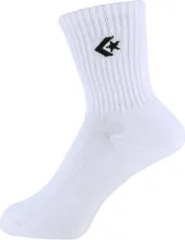 コンバース CONVERSE バスケット クッションソックス ミドル丈 靴下 くつ下 フットウェア バッソク バスケソックス スポーツ全般 パイル底 シンプル ワンポイント 部活 チーム トレーニング  CB121053 1119 ホワイト×ブラック