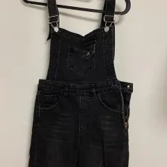 ブラックデニム オーバーオール (サイズ 小)