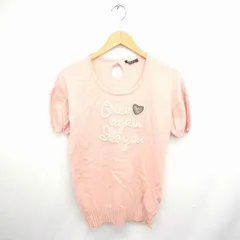 イング INGNI ニット セーター ビーズ装飾 丸首 アンゴラ混 半袖 M ピンク /TT17