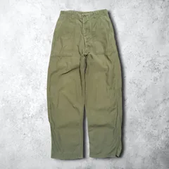 アメリカ軍 米軍 US ARMY アーミー OG-107 60s ベイカーパンツ ミリタリーパンツ コットンサテン W30 ボタンフライ ダブルステッチ UFOボタン 軍パン アメカジ ワーク OD色 オリーブドラブ