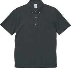 ユナイテッドアスレ UnitedAthle スペシャルドライカノコポロシャツ ボタンダウン、ポケット付キ   202301 198 カーボン